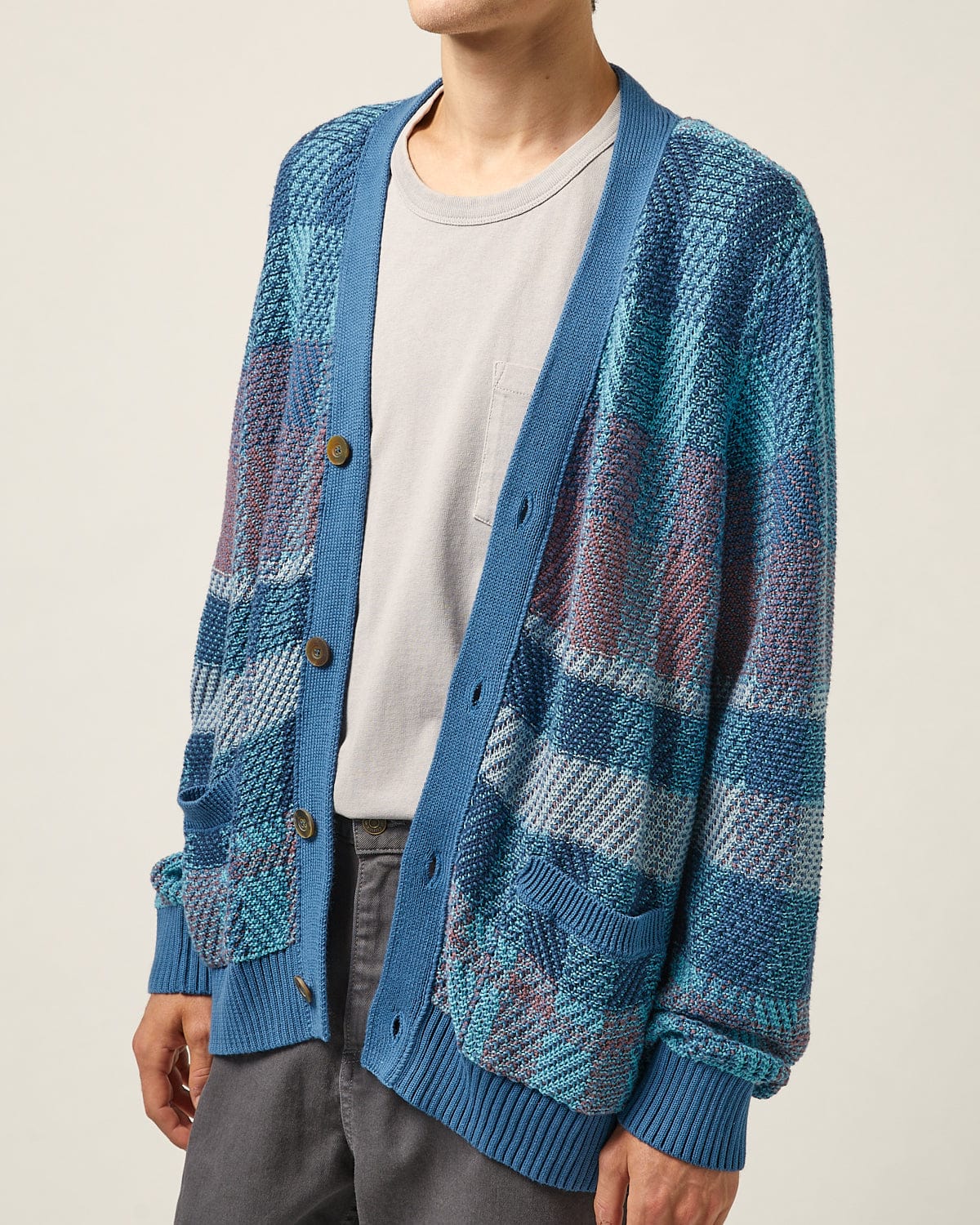 Blow Up Plaid Cardigan - Blue - Image 4