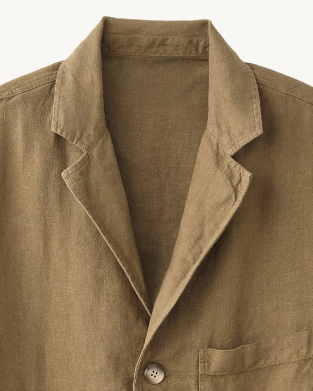 Linen 3 Button Blazer - Olive - Image 2