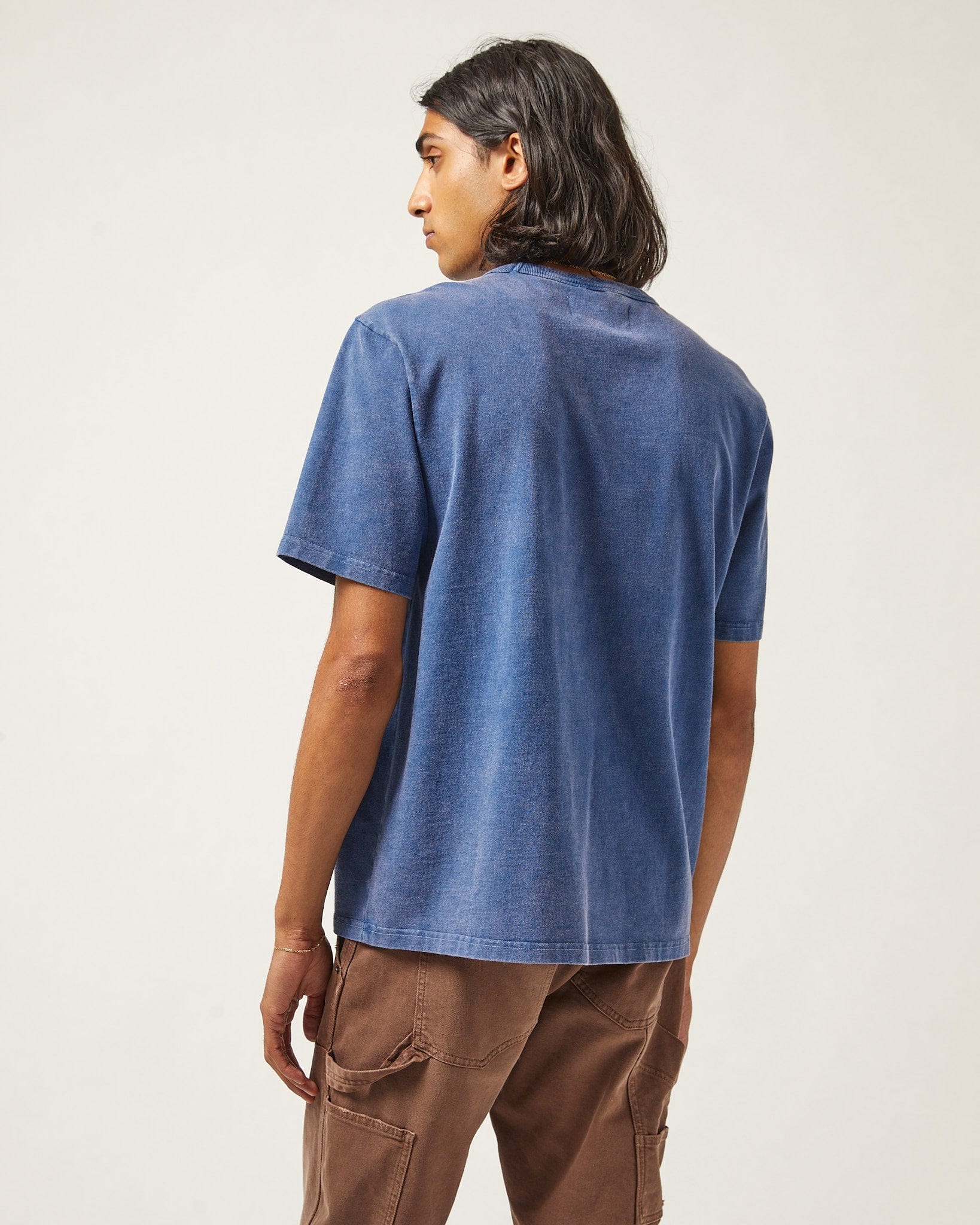Organic NY Script Tee - Navy - Image 4