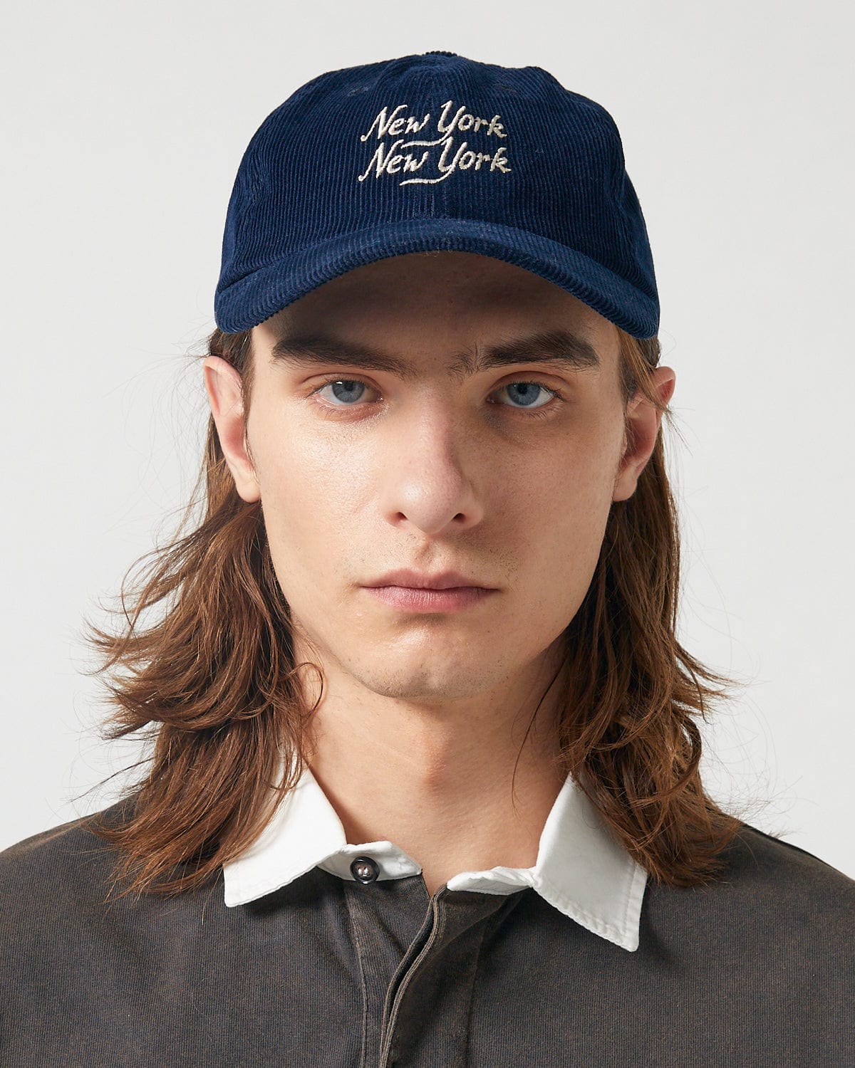 Corduroy Script NY NY Cap - Navy - Image 2